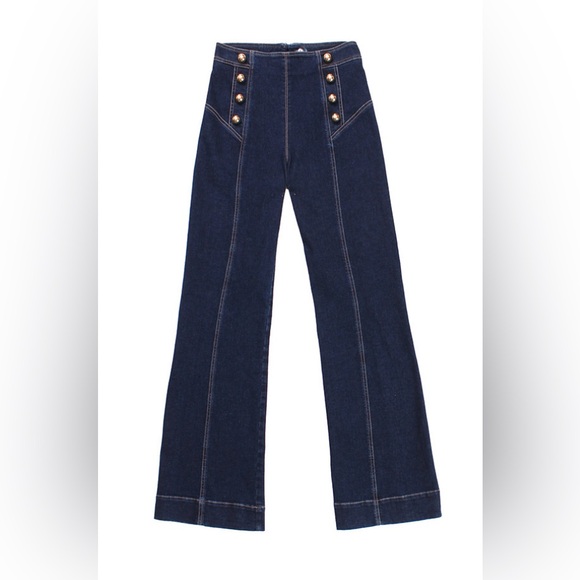 AC by Alba Conde high waisted jeans wide leg jeans size 40 US size 8 - Picture 1 of 16